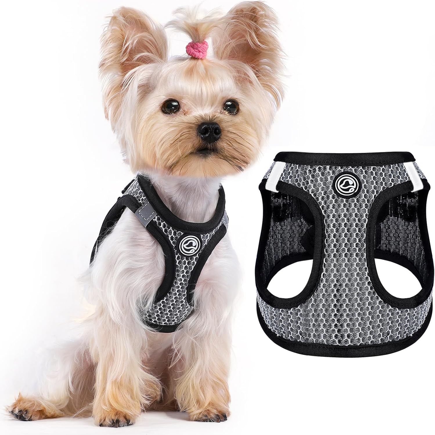 Arnés sin tirones para cachorros, arnés de malla ligero extra pequeño, arnés reflectante para perros pequeños, gatos, chaleco Yorkie Chihuahua,