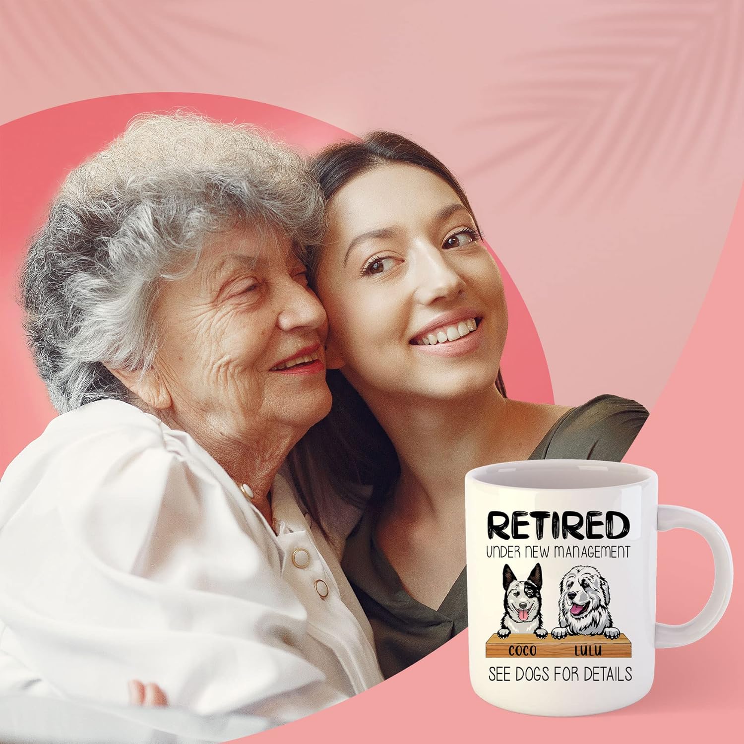 CUSGIFTS Taza de jubilación personalizada Jubilado bajo nueva gestión, ver perros para más detalles, taza de café, regalos de jubilación
