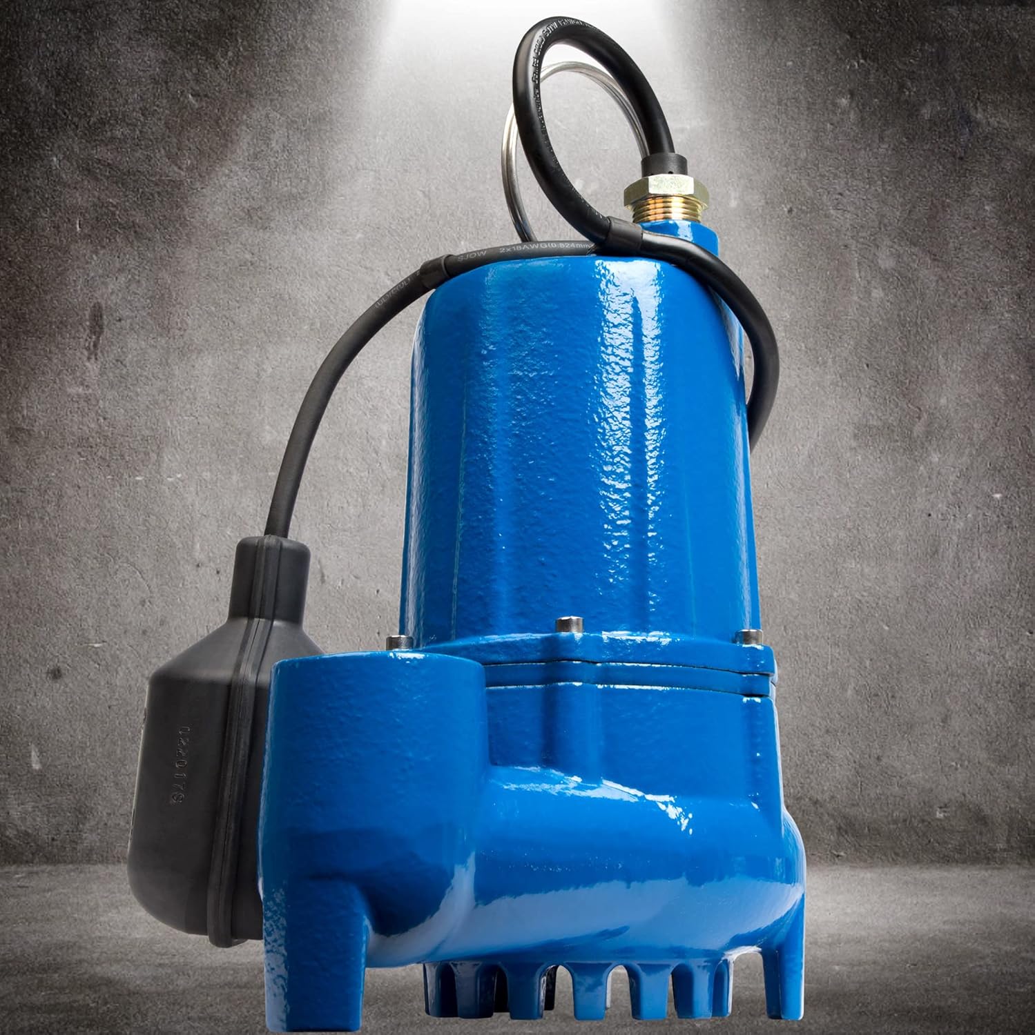 Little Giant Select Series LG-S50T 14942675 Bomba de sumidero de hierro fundido de 115 voltios, 12 HP, 4300 GPH con interruptor atado, color azul