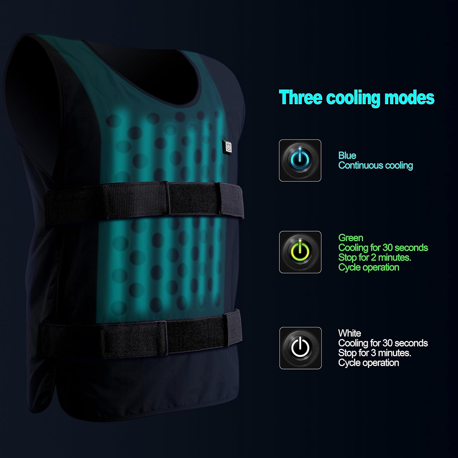 7117 Cooling Vest for Men Women,Ice Water Circulating Cooling Vest,Summer Cooling Vest,Adjustable,With Portable Power Supply