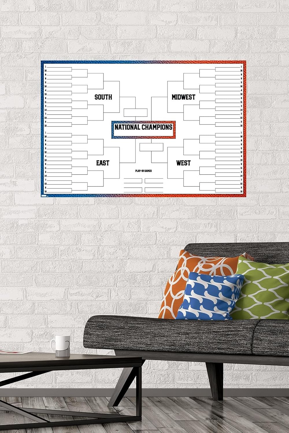 Trends International Collegiate – Póster de pared con soporte de equipo 68, 22.37 x 34.00 pulgadas, versión sin marco