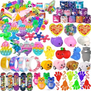 61 piezas de recuerdos de fiesta pop para niños, juguetes para ansiedad, juguetes de caja del tesoro para premios de aula, relleno de piñata, cofre 61 piezas de recuerdos de fiesta pop para niños, juguetes para ansiedad, juguetes de caja del tesoro para premios de aula, relleno de piñata, cofre