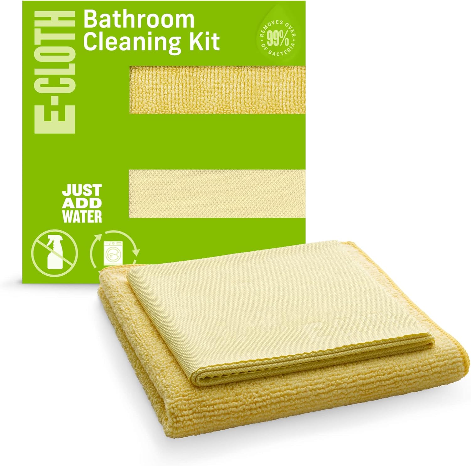 E-Cloth Kit de limpieza de baño, paño de limpieza de microfibra de alta calidad, limpiador ideal para baño, ducha y bañera, lavable y reutilizable,