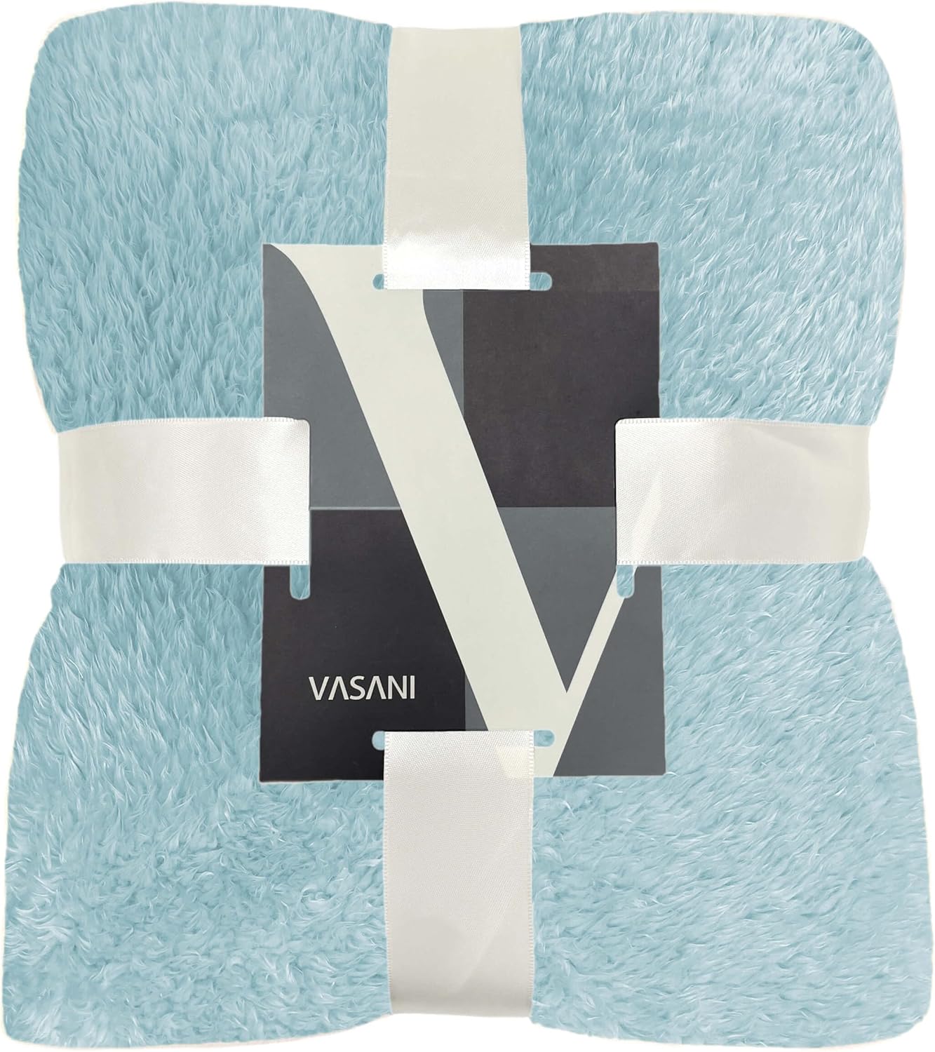 VASANI Manta de forro polar, manta de felpa súper suave para sofá cama, manta ligera y acogedora, azul, 50 x 60 pulgadas
