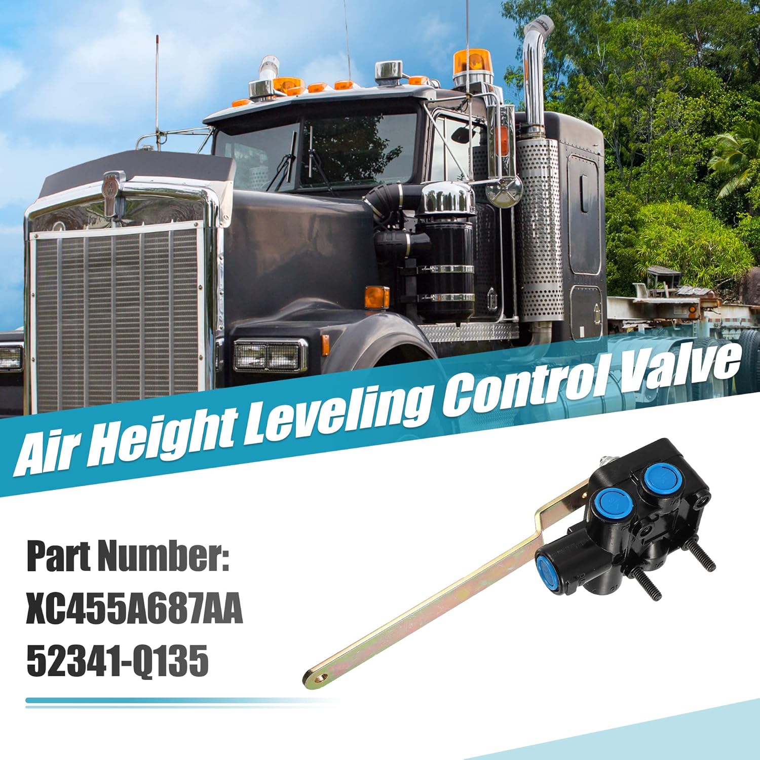 X AUTOHAUX Válvula de control de nivelación de altura de aire para Ford XC455A687AA para Kenworth 52341-Q135 para Volvo 3188710 1614318000 Camiones