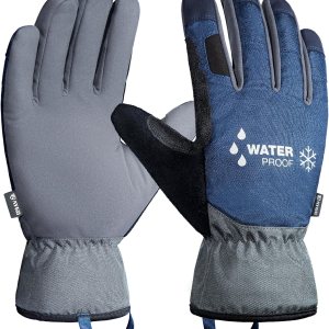 KAYGO Guante de trabajo térmico de invierno, Forro polar aislado, Palma de cuero sintético, Guantes de trabajo de seguridad impermeables KAYGO Guante de trabajo térmico de invierno, Forro polar aislado, Palma de cuero sintético, Guantes de trabajo de seguridad impermeables