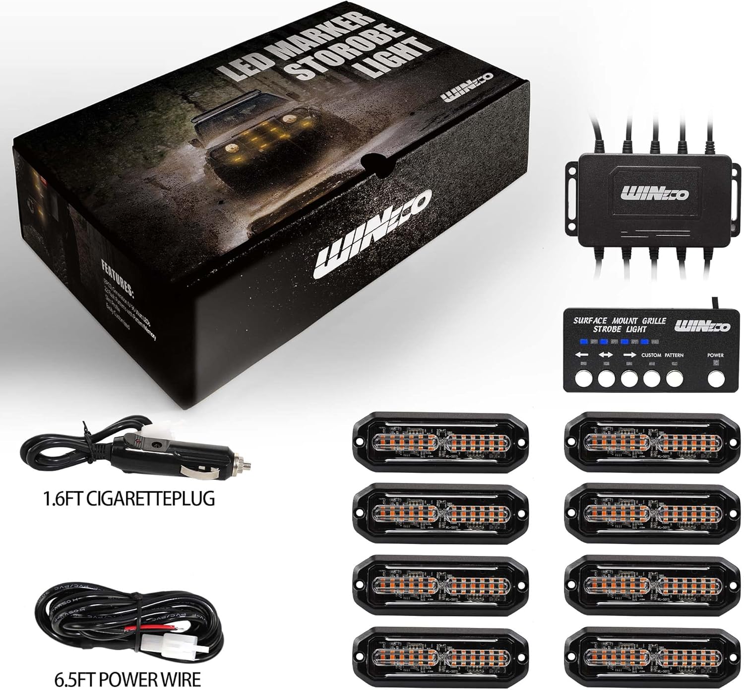 Luces de emergencia para vehículos, Kit de luces estroboscópicas de emergencia de montaje en superficie de la parrilla de la luz de la parrilla de
