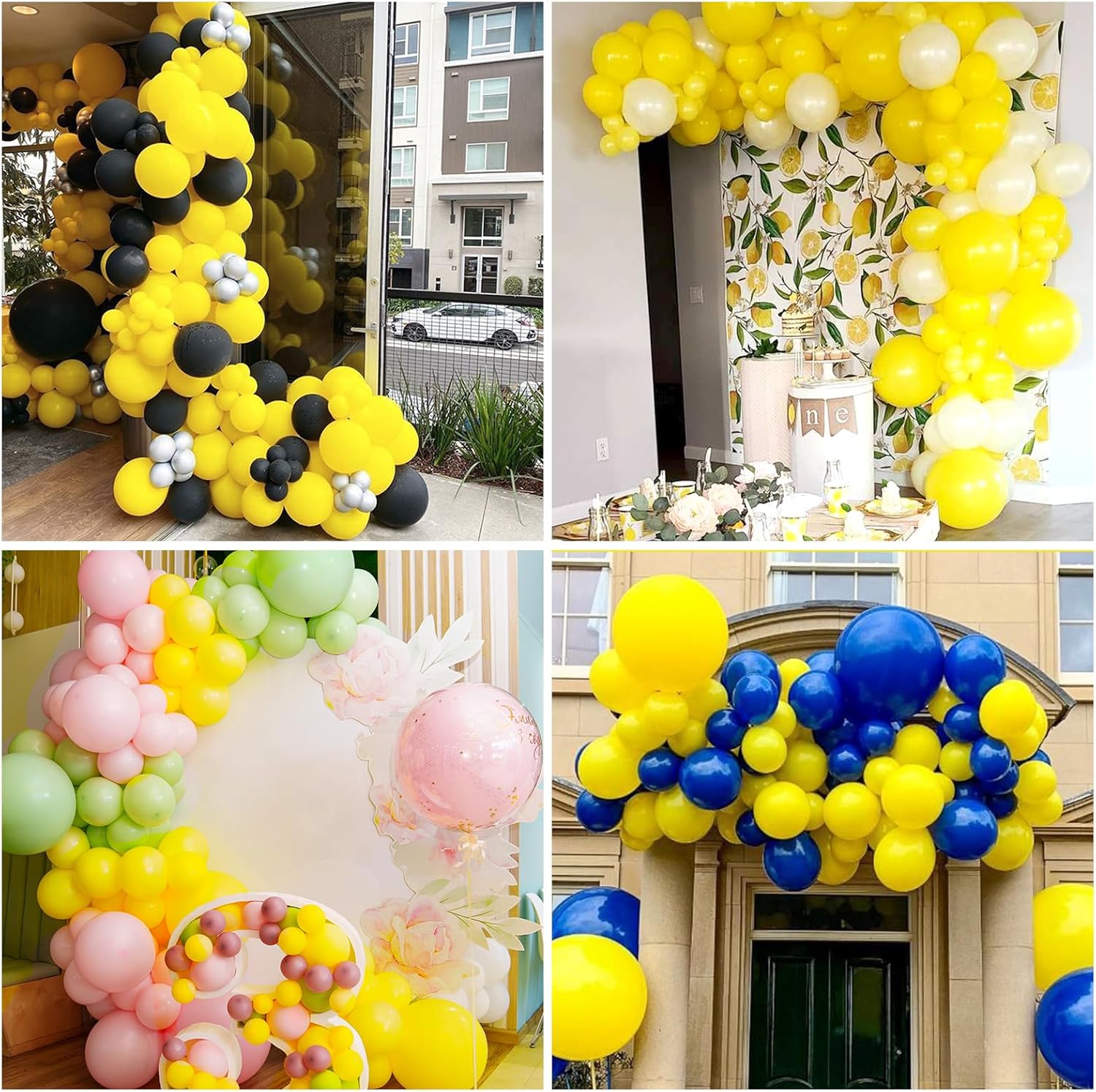 RUBFAC Globos amarillos, 70 globos amarillos de 5 pulgadas y cinta, globos de látex gruesos para cumpleaños, bodas, baby shower, graduación,