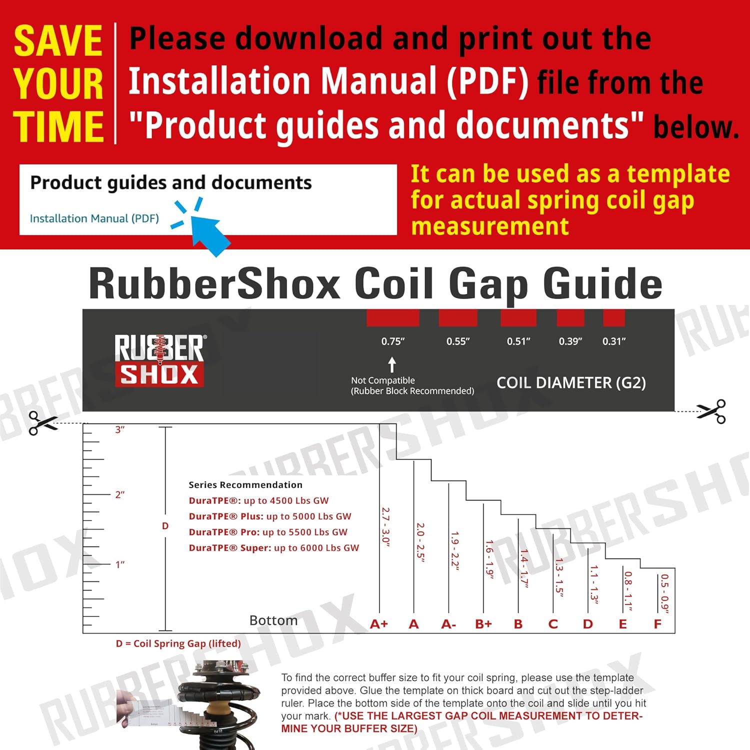EE. UU. RubberShox – Kit universal de amortiguador de resorte helicoidal y suspensión automotriz de la serie DuraTPE para mejorar el rendimiento y
