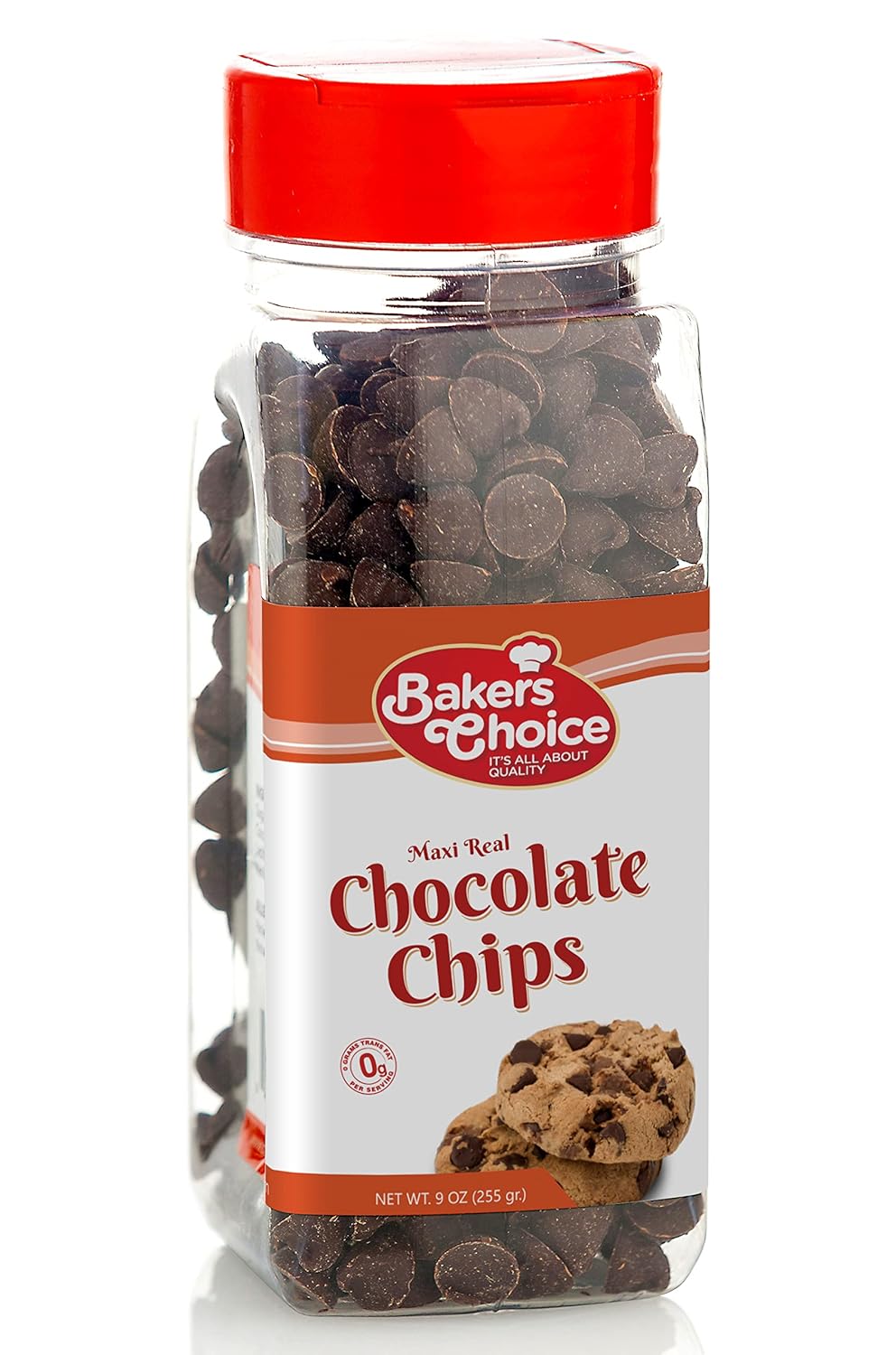 Chips de chocolate semidulces Maxi – Sin lácteos, Kosher – 9 oz. – Baker’s Choice