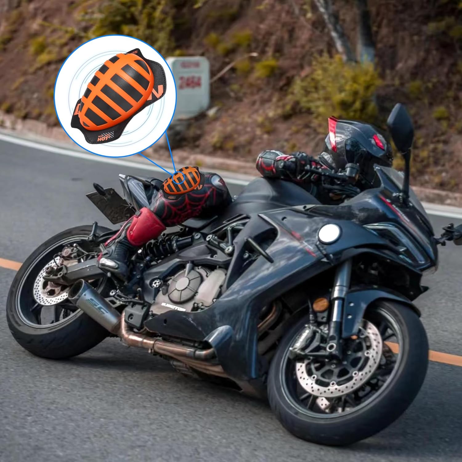 Rodilleras universales para motocicleta, deslizadores de rodillas, rodilleras en estilo Kendo para carreras o entrenamiento en días de pista o