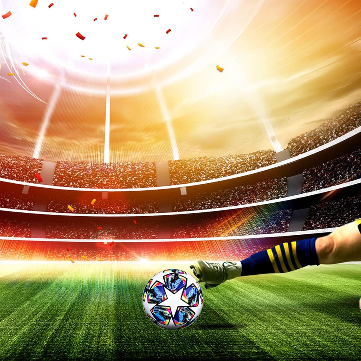 Fxznacbh Balones de fútbol Tamaño y peso del juego Tamaño 5 Balones de fútbol Balón de entrenamiento de fútbol interior y exterior