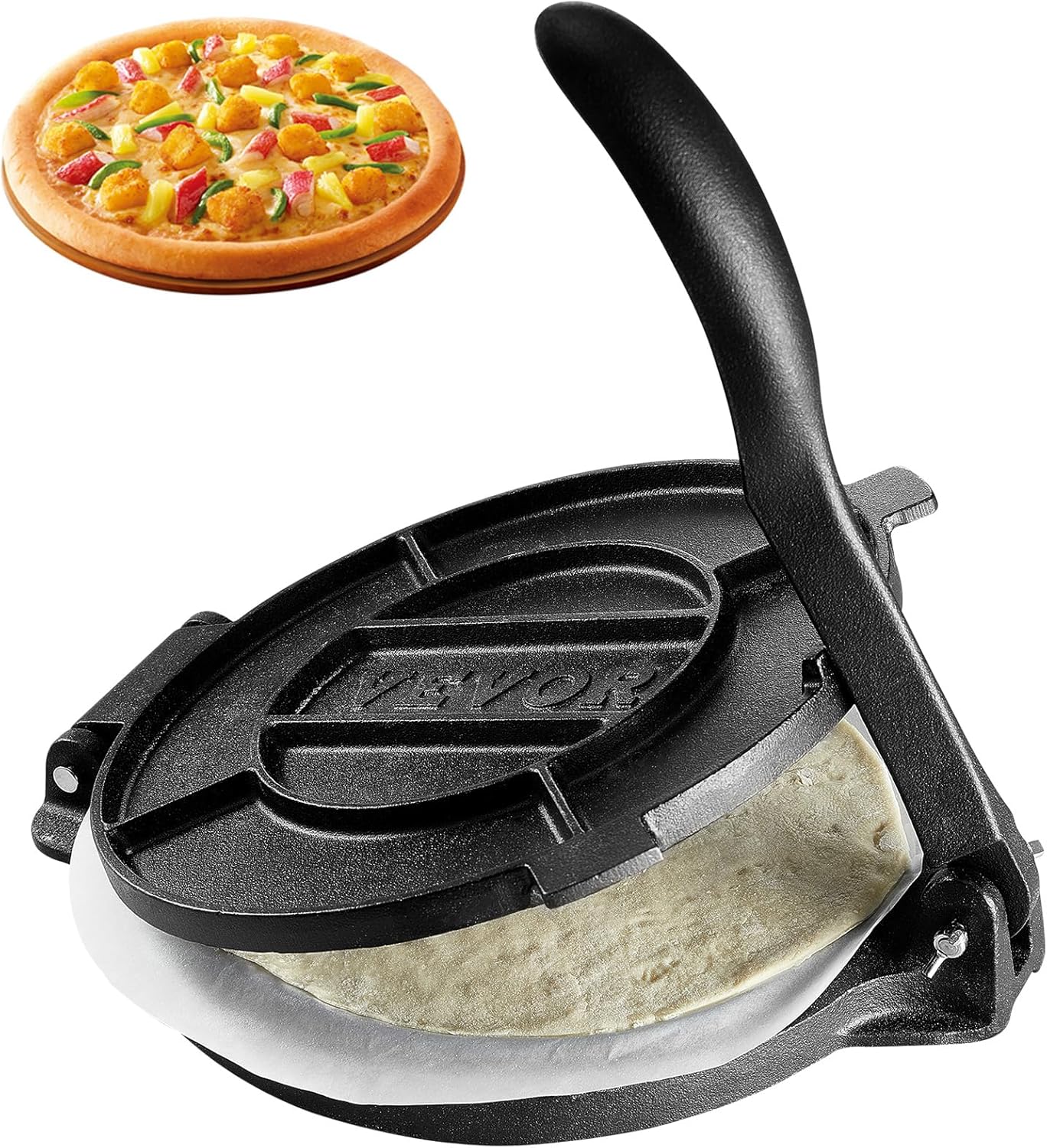 VEVOR Prensa de tortilla, máquina de tortilla y Roti de 10 pulgadas, prensa de tortilladora resistente de hierro fundido, máquina de pataconera