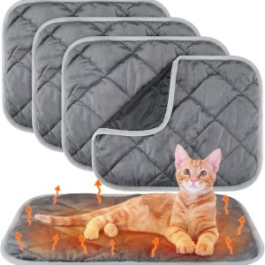 Paquete de 4 alfombrillas autocalentables para gatos, de 16 x 20 pulgadas, refleja el calor corporal, almohadilla térmica extra cálida para Paquete de 4 alfombrillas autocalentables para gatos, de 16 x 20 pulgadas, refleja el calor corporal, almohadilla térmica extra cálida para