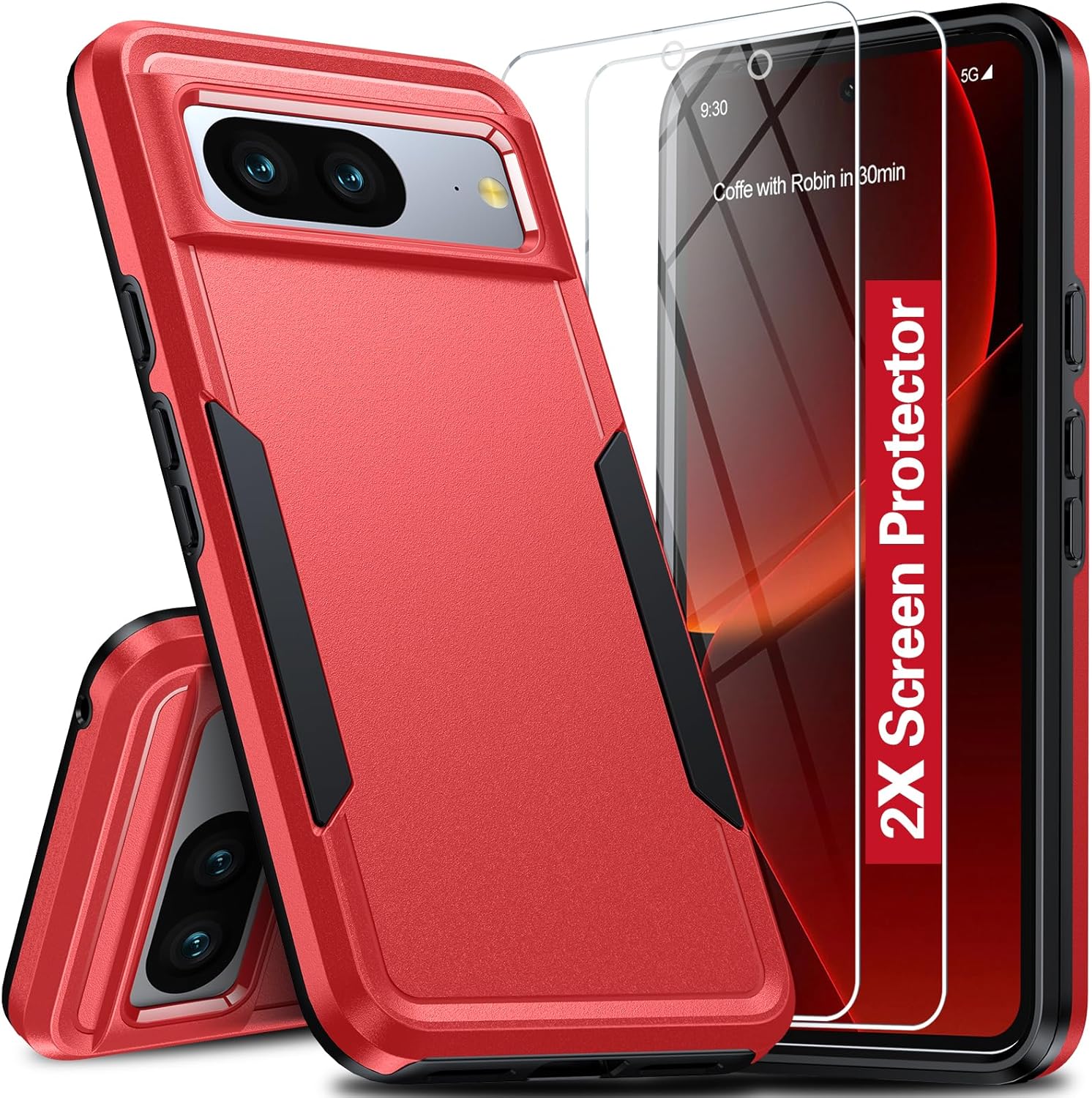 Oneagle Funda para Google Pixel 8, Pixel 8 con 2 protectores de pantalla, protección militar de 15 pies, doble capa, resistente, antideslizante,