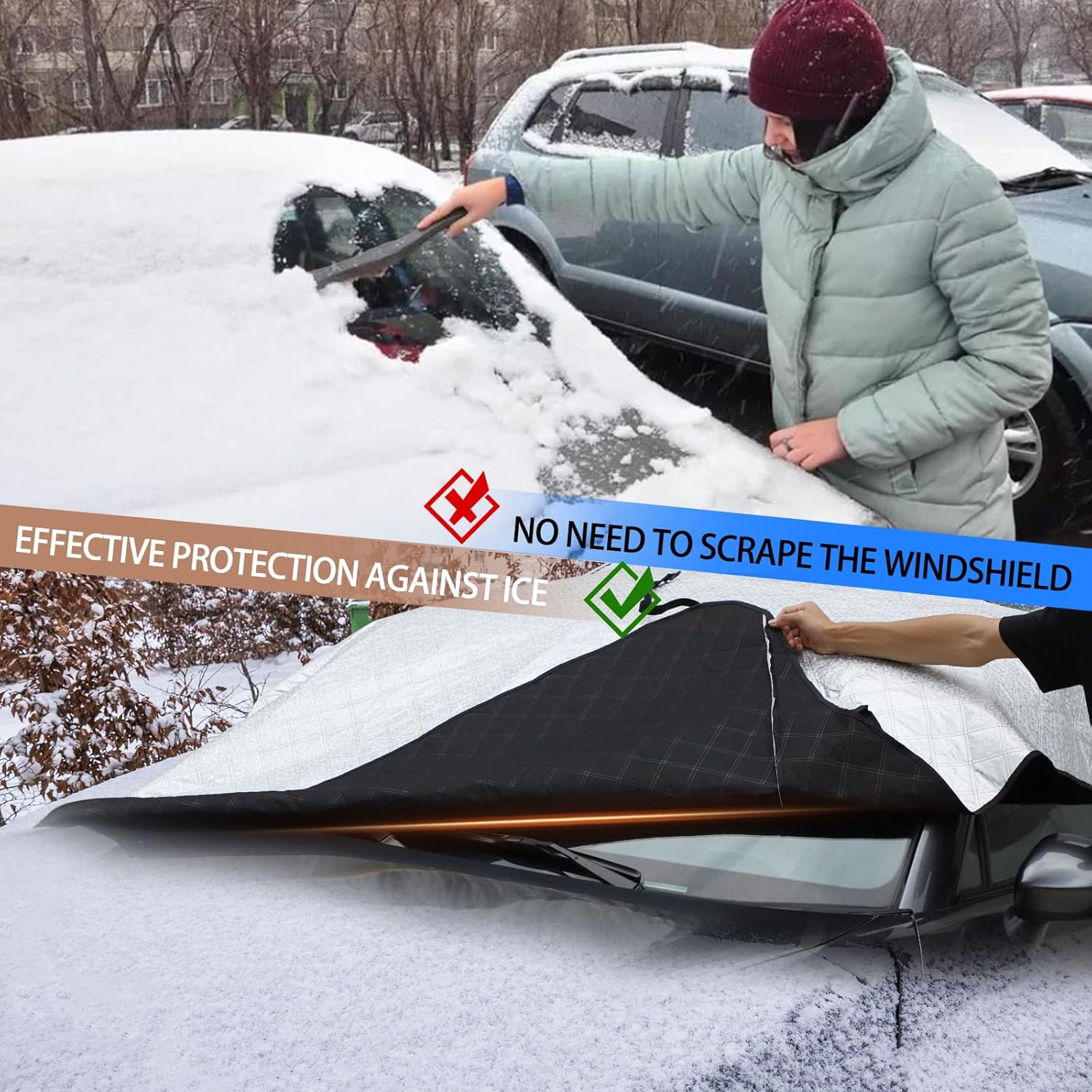 Cubierta de nieve para parabrisas para Mazda MX-5 ND 2016-2023, cubierta de parabrisas delantero para hielo y nieve, cubierta de hielo extra gruesa