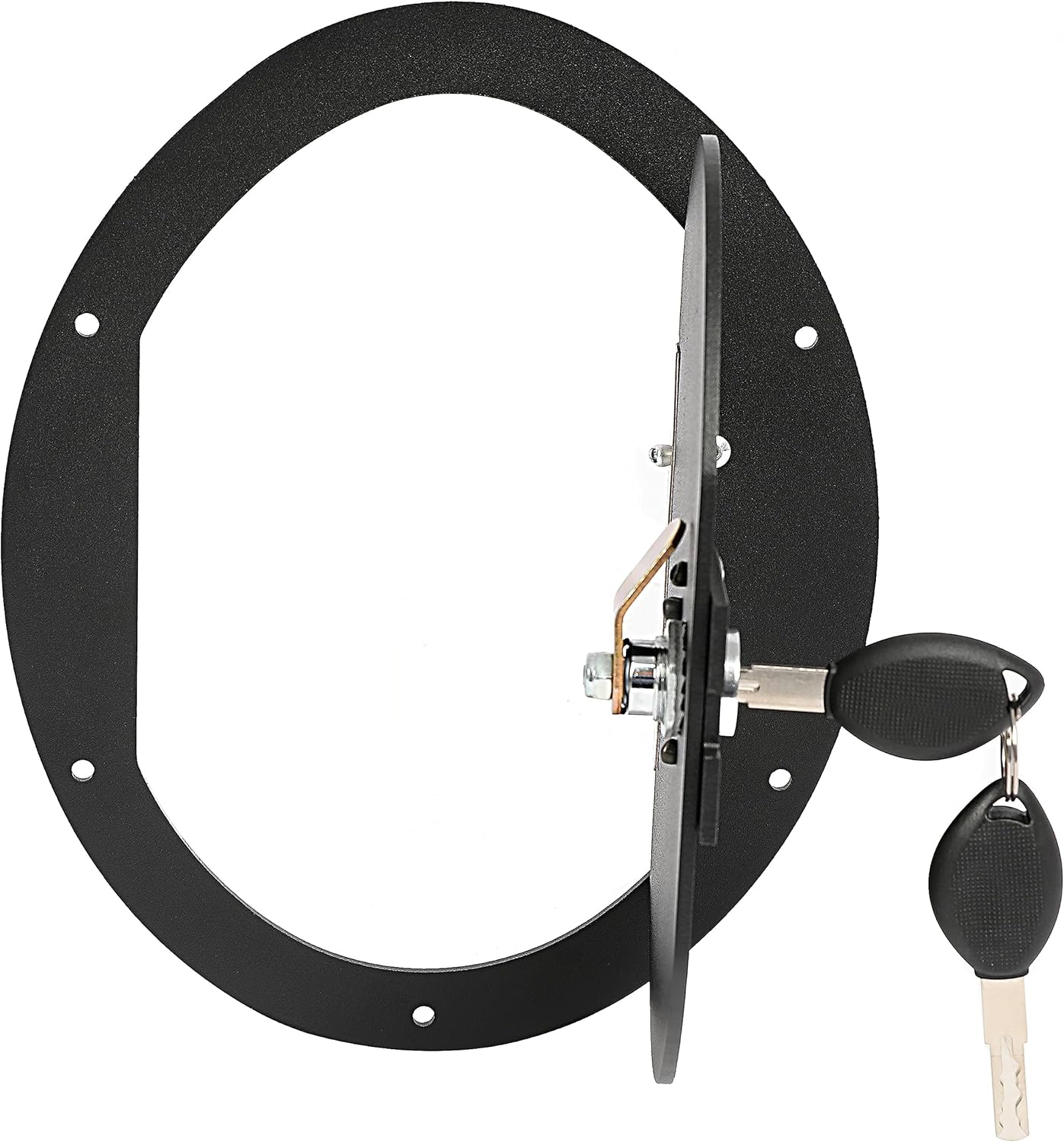 KUAFU Puerta del tanque de combustible con cerradura compatible con Hummer, HMMWV Cualquier modelo con recubrimiento en polvo negro