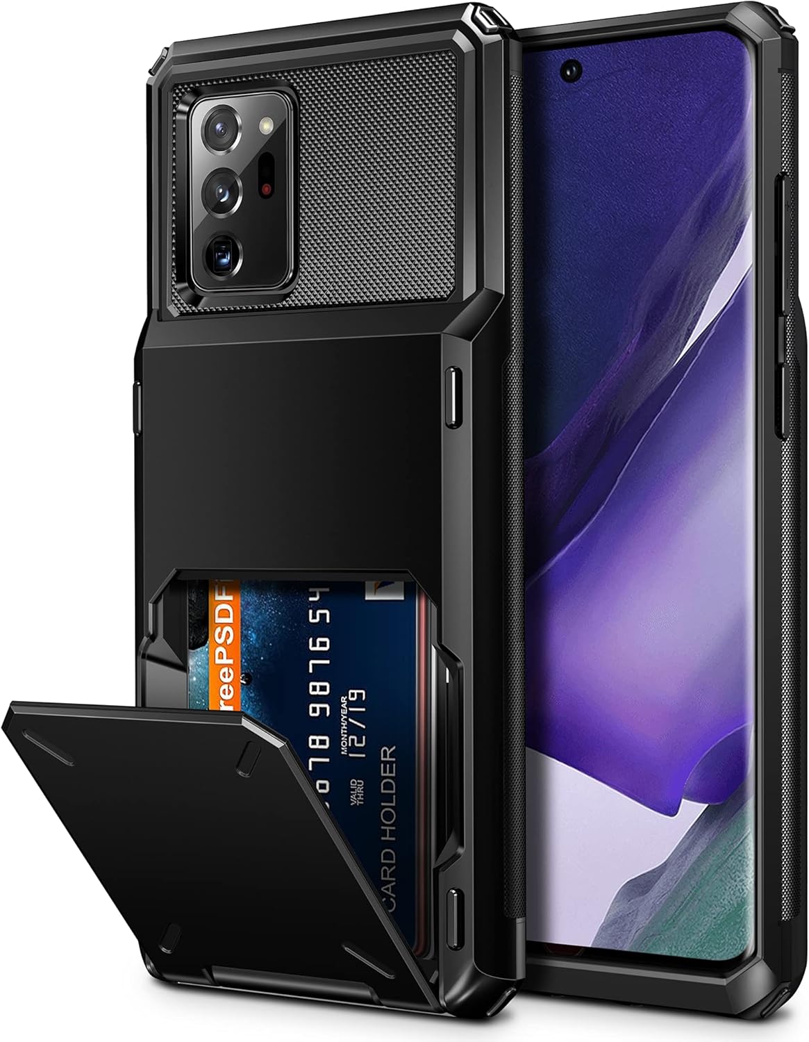 Vofolen Funda para Galaxy Note 20 Ultra Tarjetero Cartera 4-Card Flip Cover Ranura de Crédito Bolsillo Trasero Hombres Doble Capa Protectora Hybrid