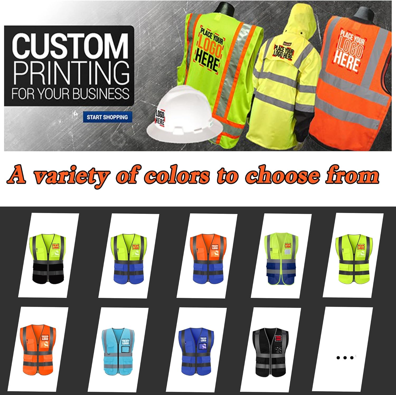 Chaleco de seguridad reflectante personalizado de alta visibilidad chaleco de seguridad para hombres y mujeres, ropa de trabajo de construcción