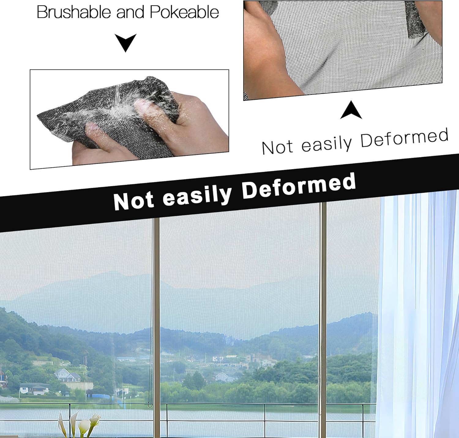 lesolar Rollo de pantalla de fibra de vidrio de 48 pulgadas x 100 pies, mallas de 18 × 16 para ventana, patio, puerta de repuesto, pantalla de