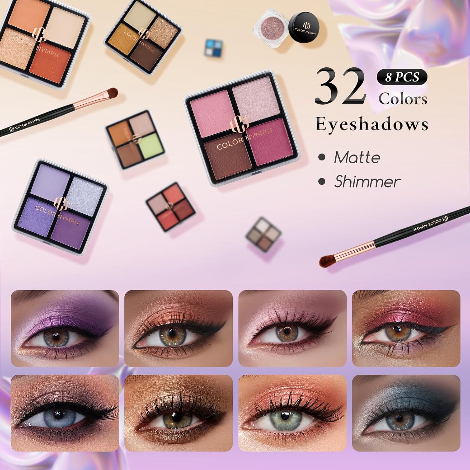Kit de maquillaje para adolescentes con estuche de tren, juegos de regalo de maquillaje portátil para principiantes, incluye 32 colores de sombra de