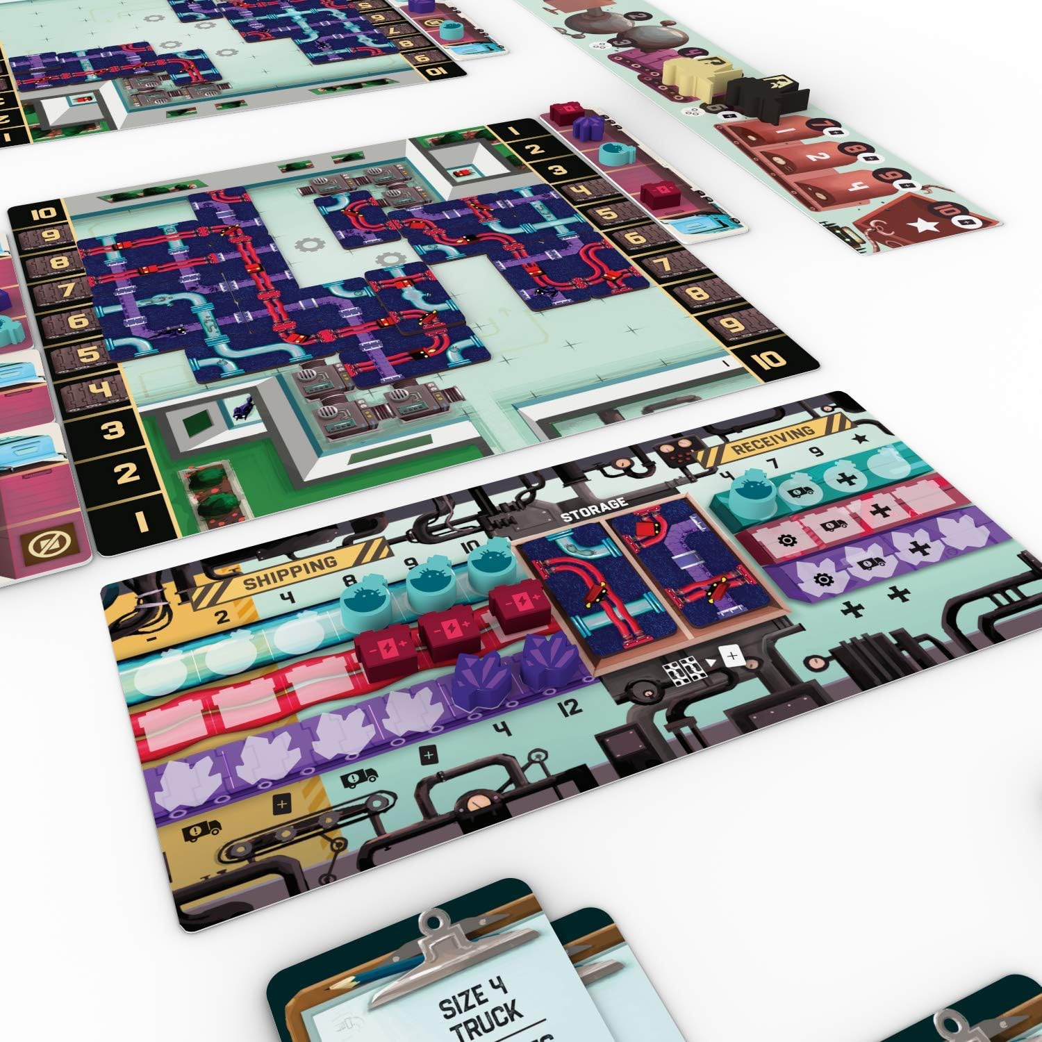 Capstone Games Curious Cargo, juego de mesa de estrategia, 6 tableros de jugadores únicos incluidos y 2 modos de juego, juego competitivo para 2