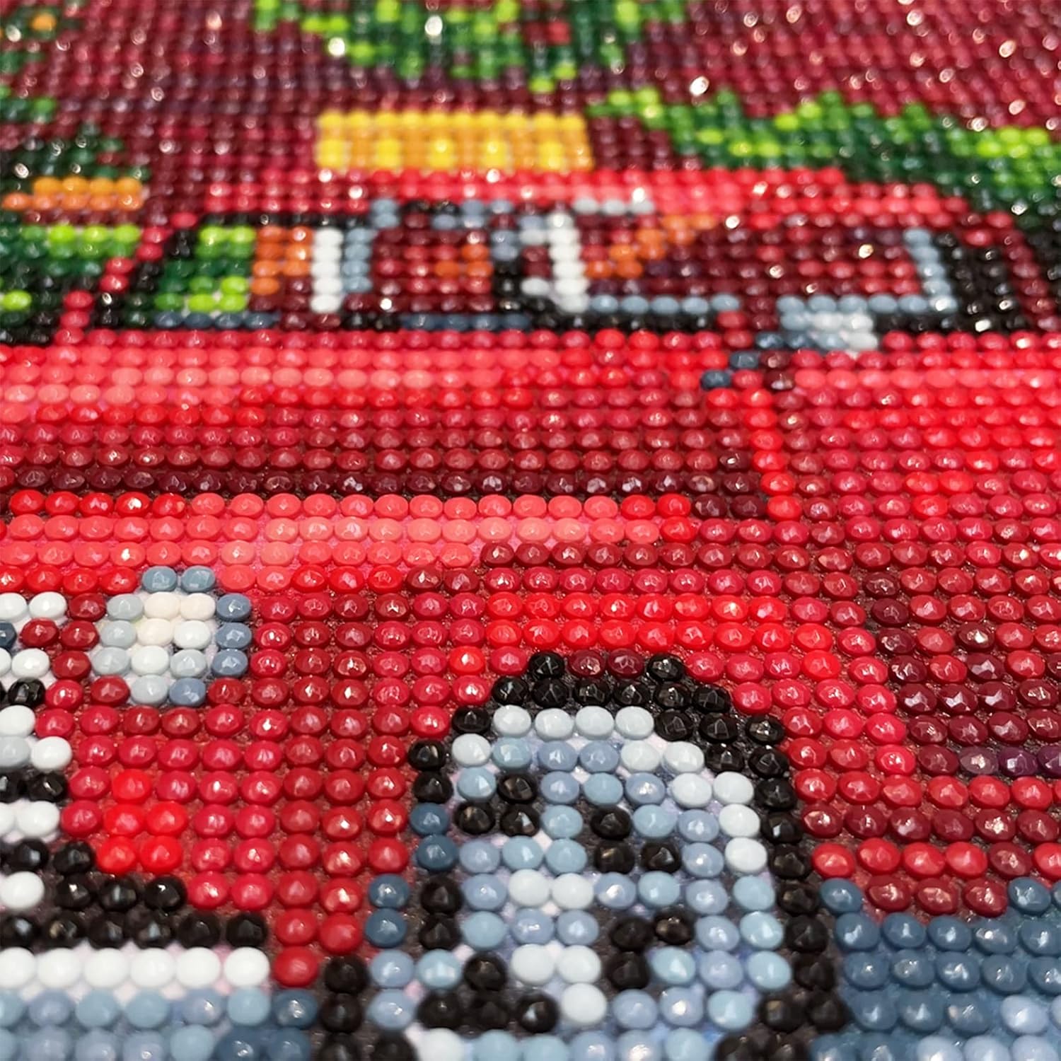 CEOVR Kit de pintura de diamantes de Navidad, kit de arte de diamantes de invierno nevado para adultos, pintura 5D de casa roja con diamante, arte