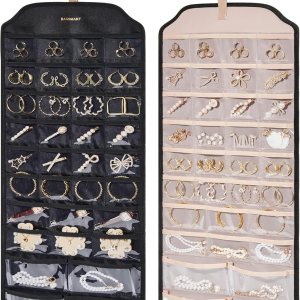 BAGSMART Organizador colgante de joyas, organizador de accesorios, organizador de aretes de 68 bolsillos, organizador para colgar joyas, grande, BAGSMART Organizador colgante de joyas, organizador de accesorios, organizador de aretes de 68 bolsillos, organizador para colgar joyas, grande,