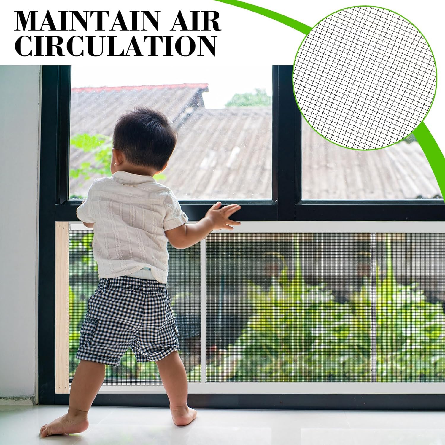 4 piezas de pantalla de ventana extensible ajustable deslizante de malla con rieles chapados en zinc y extremos de madera barnizada, pantallas de