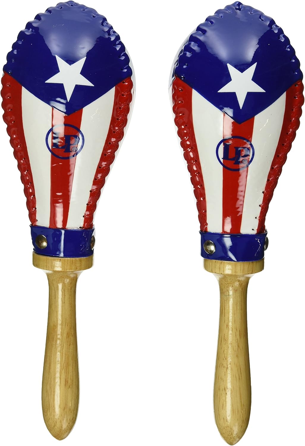 Lp Bandera Puertorriqueña Maracas de cuero crudo