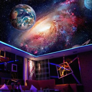 Beautiful Earth Wallpapers – Mural de pared grande 3D de espacio oscuro, removible, autoadhesivo, calcomanía de pared para niños, niñas, dormitorio, Beautiful Earth Wallpapers – Mural de pared grande 3D de espacio oscuro, removible, autoadhesivo, calcomanía de pared para niños, niñas, dormitorio,