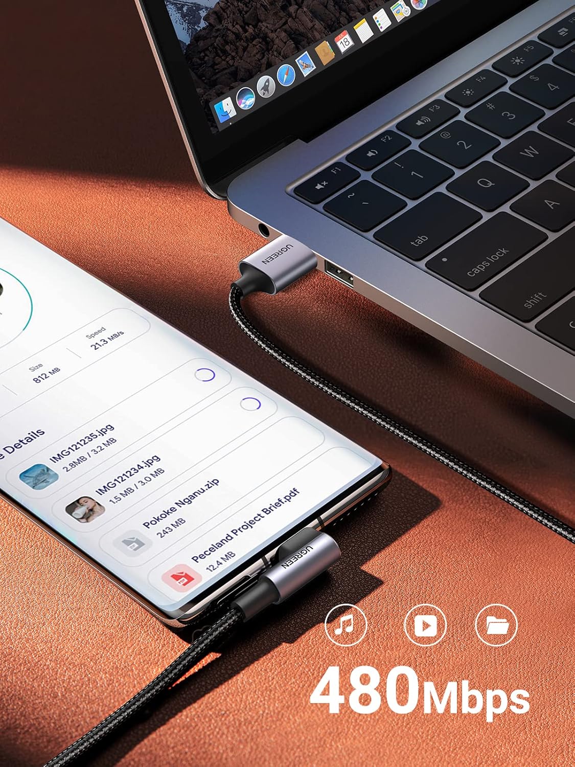 UGREEN Cable USB C en ángulo recto USB A a tipo C compatible con iPhone 1515 Plus15 Pro15 Pro MaxGalaxy S10S10+ Note 20LG V50V60iPad Mini 6 Air