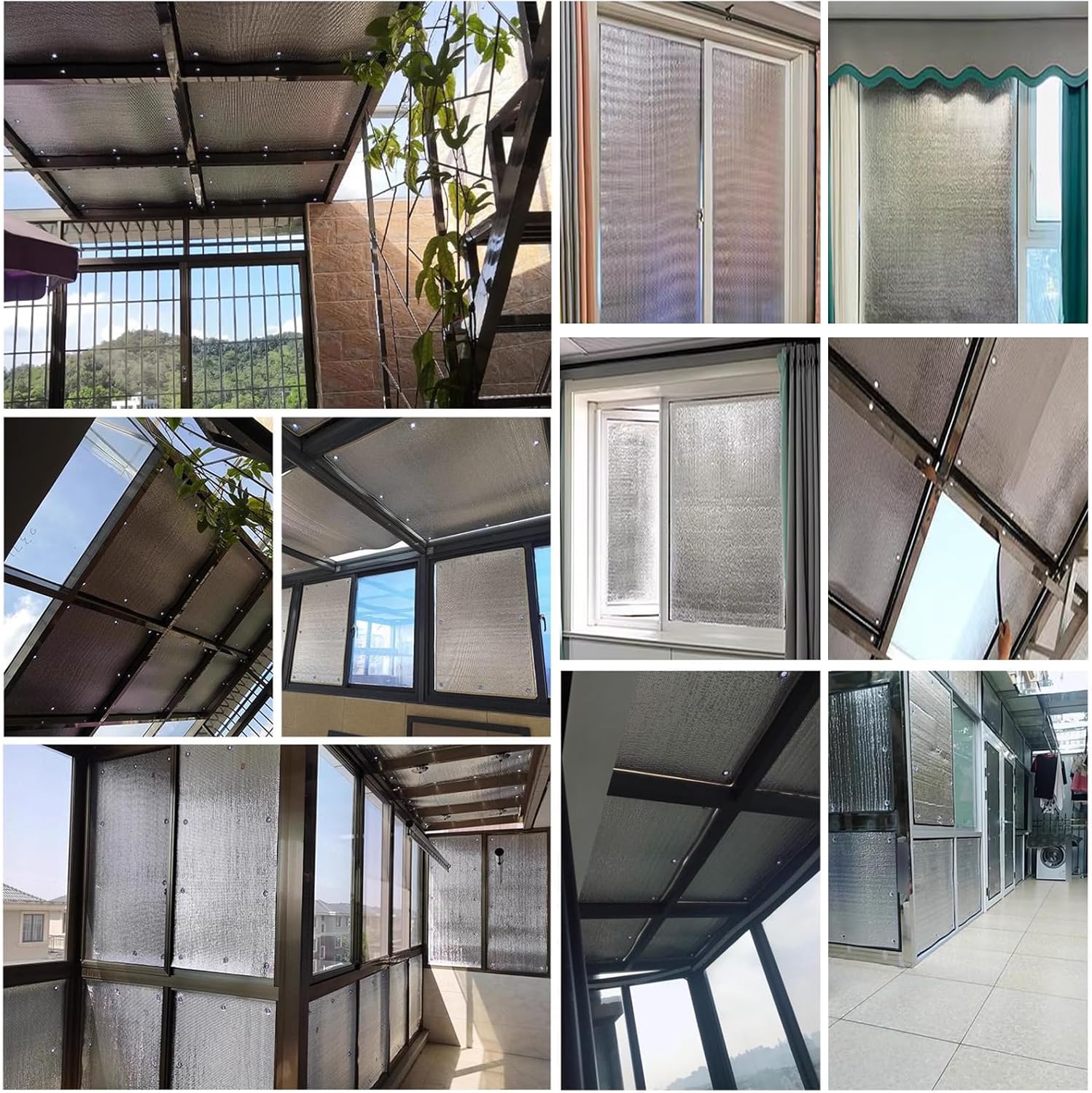 Película reflectante de doble lámina de aluminio con aislamiento térmico para ventanas, aislamiento acústico para ventanas de vidrio, control de
