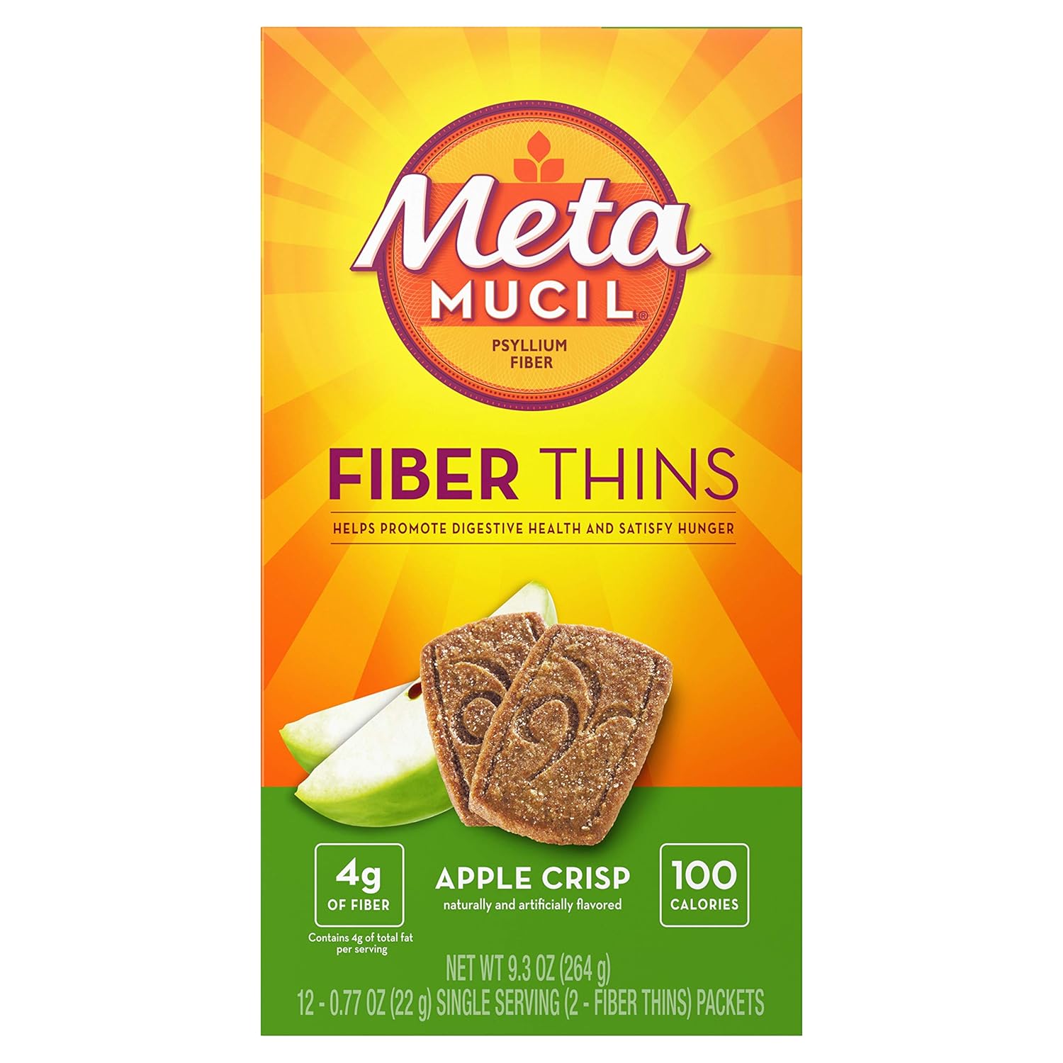 Metamucil Obleas de fibra de manzana crujiente 24 cada uno (paquete de 5)