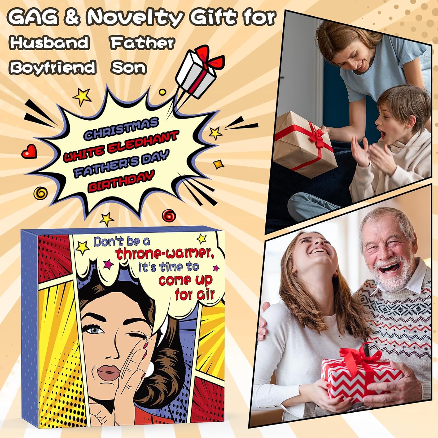Regalos de broma para hombres, rellenos de calcetines  Divertido temporizador de arena de inodoro de Navidad, regalo para adultos, divertido regalo