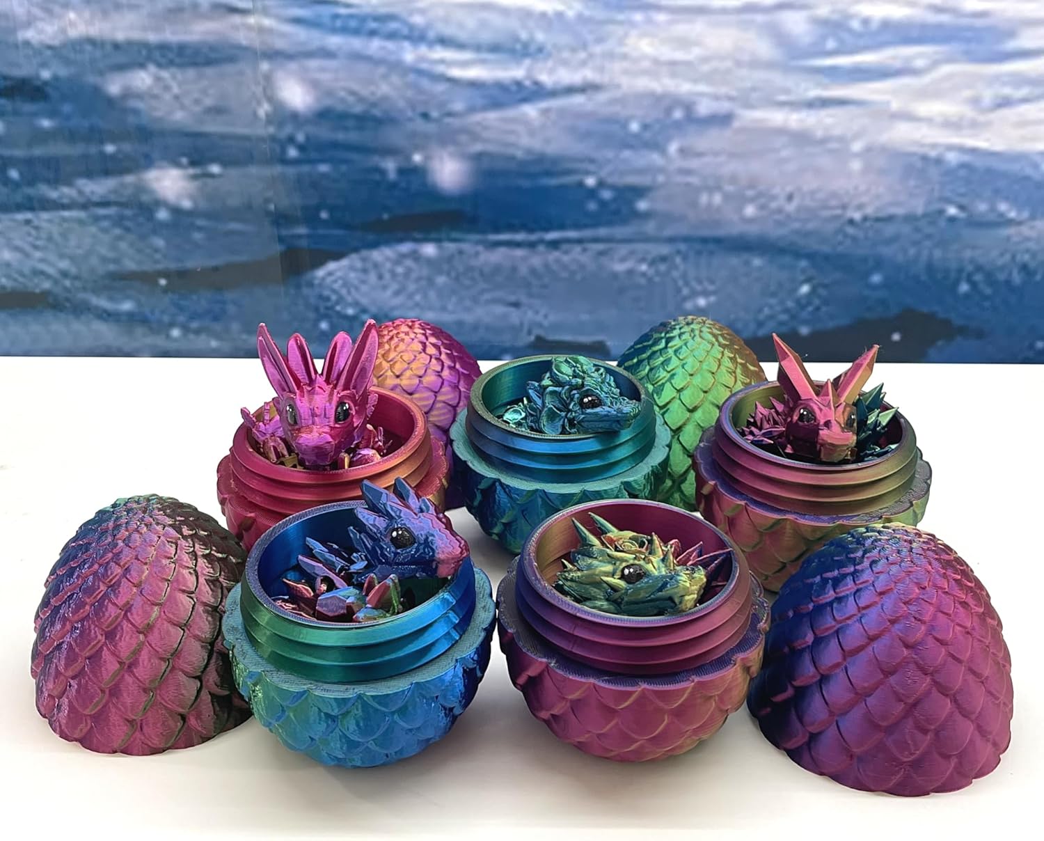 Dragones bebé, con huevo de dragón opcional, cristal articulado bebé, rosa, orquídea, dragón de piedras preciosas, juguete para ansiedad para