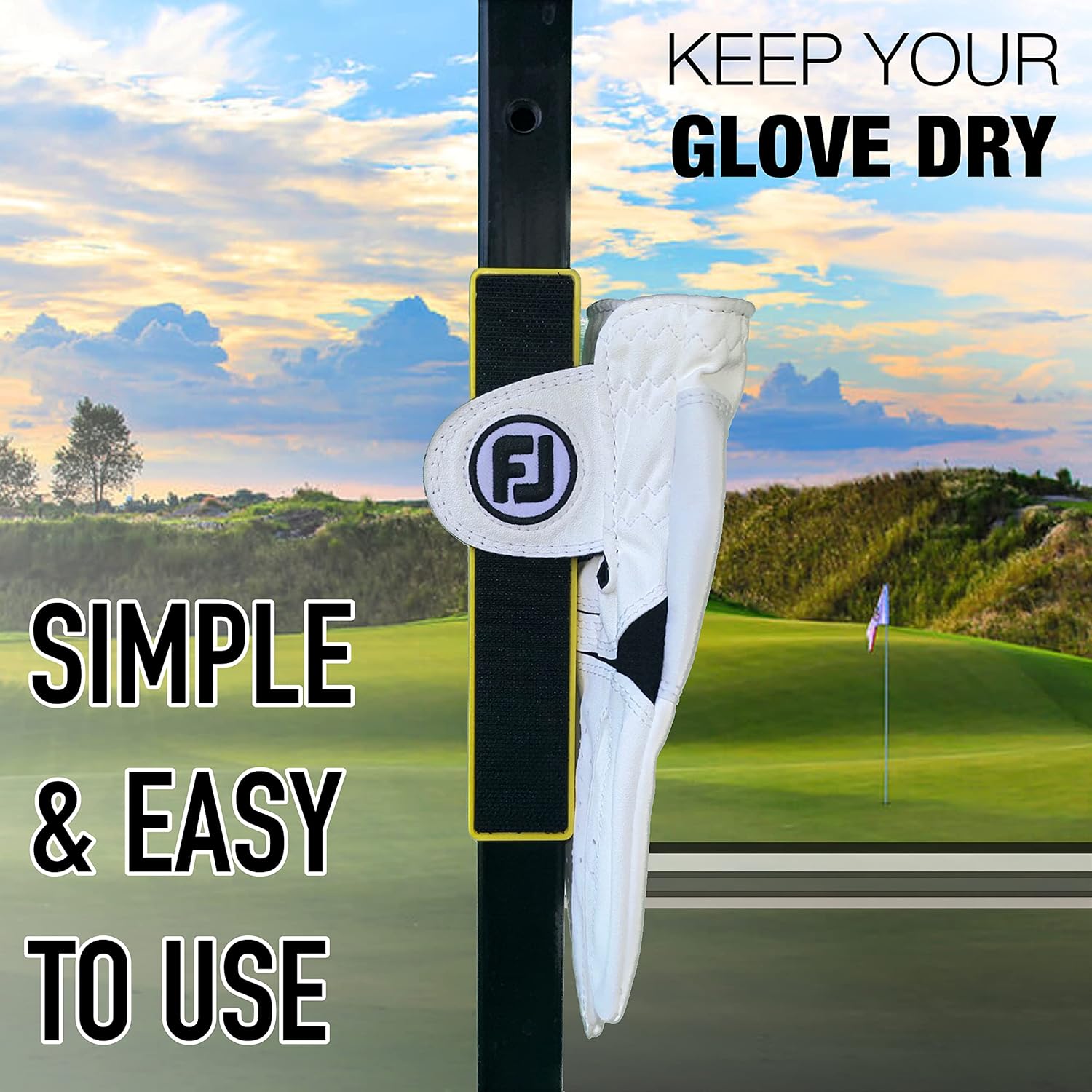 Soporte magnético para guantes de golf para carritos de golf, imanes de fuerza industrial para una sujeción fuerte, velcro fuerte, mantiene las