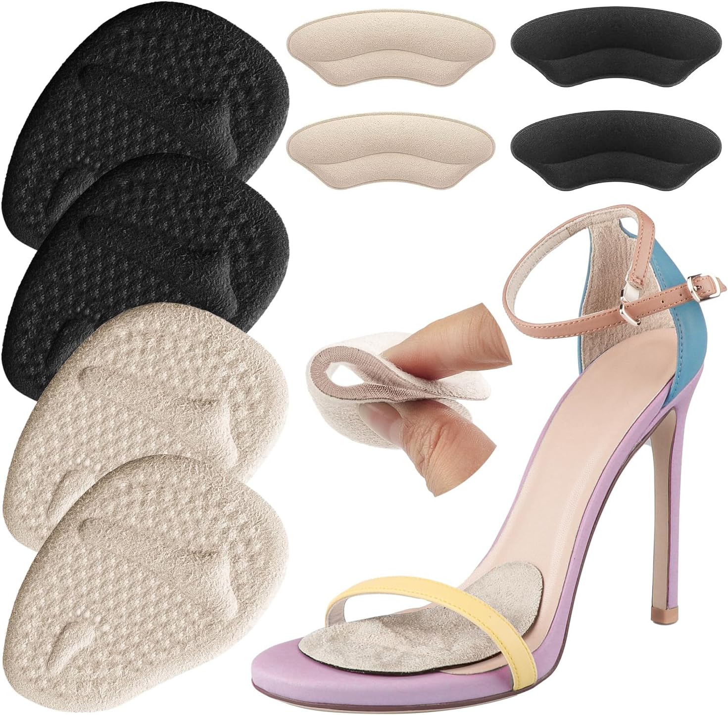 Almohadillas metatarsianas, almohadillas de bola de pie, inserciones de talón para mujeres, dolor de pies, tacón alto cómodo relleno de zapatos,