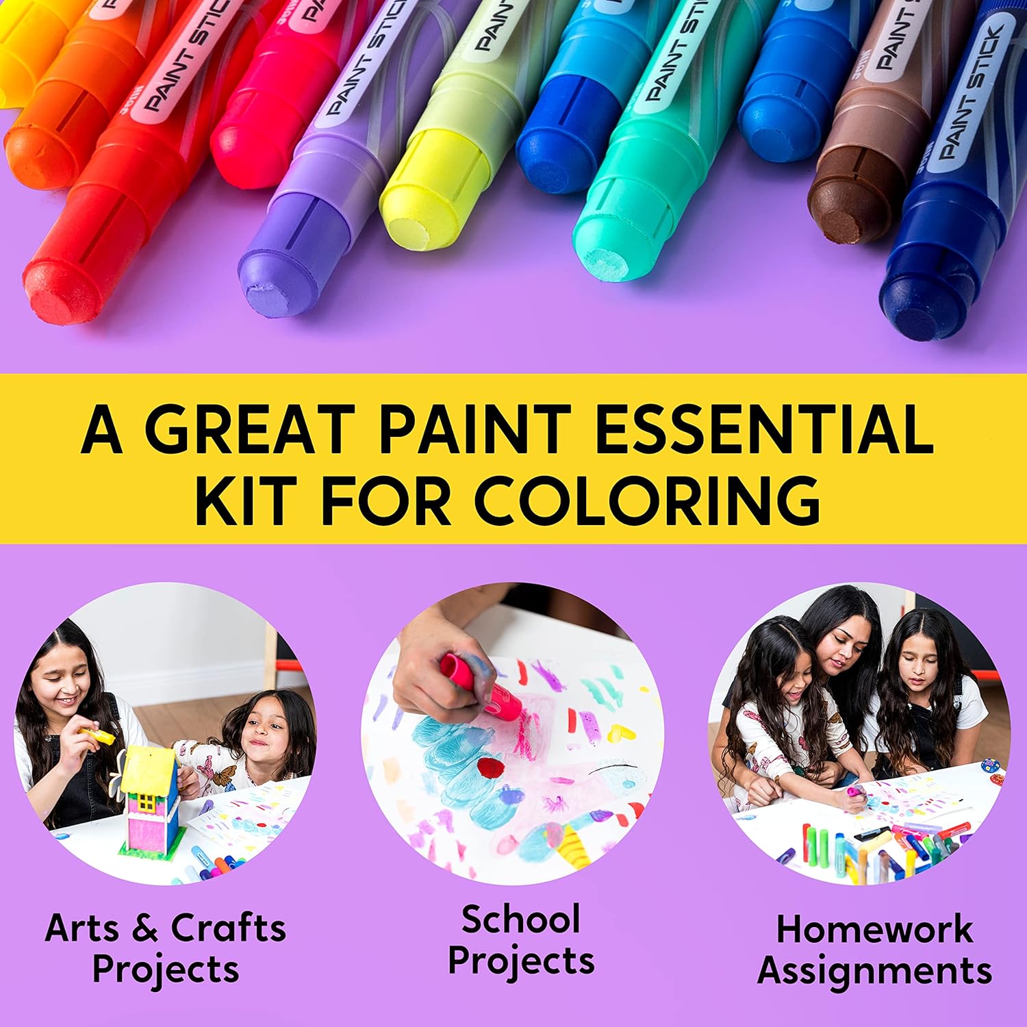 JOYIN 36 barras de pintura de témpera lavables surtidas, de secado rápido y sin ensuciar, para proyectos de artes y manualidades, regalos de Pascua