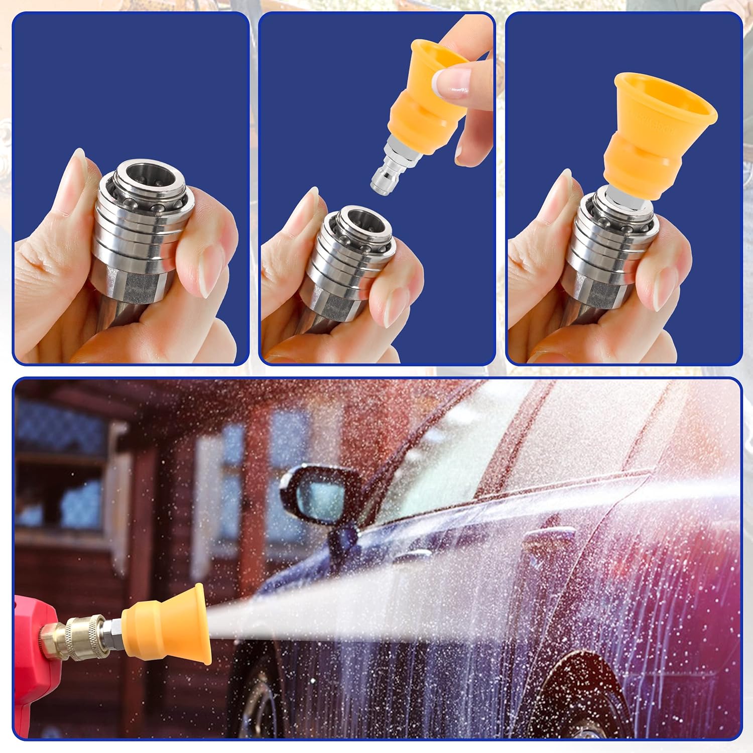 RIDGE WASHER Protector de boquilla para lavadora a presión, puntas de boquilla de lavadora con soporte protector, 5 puntas de lavado a presión con