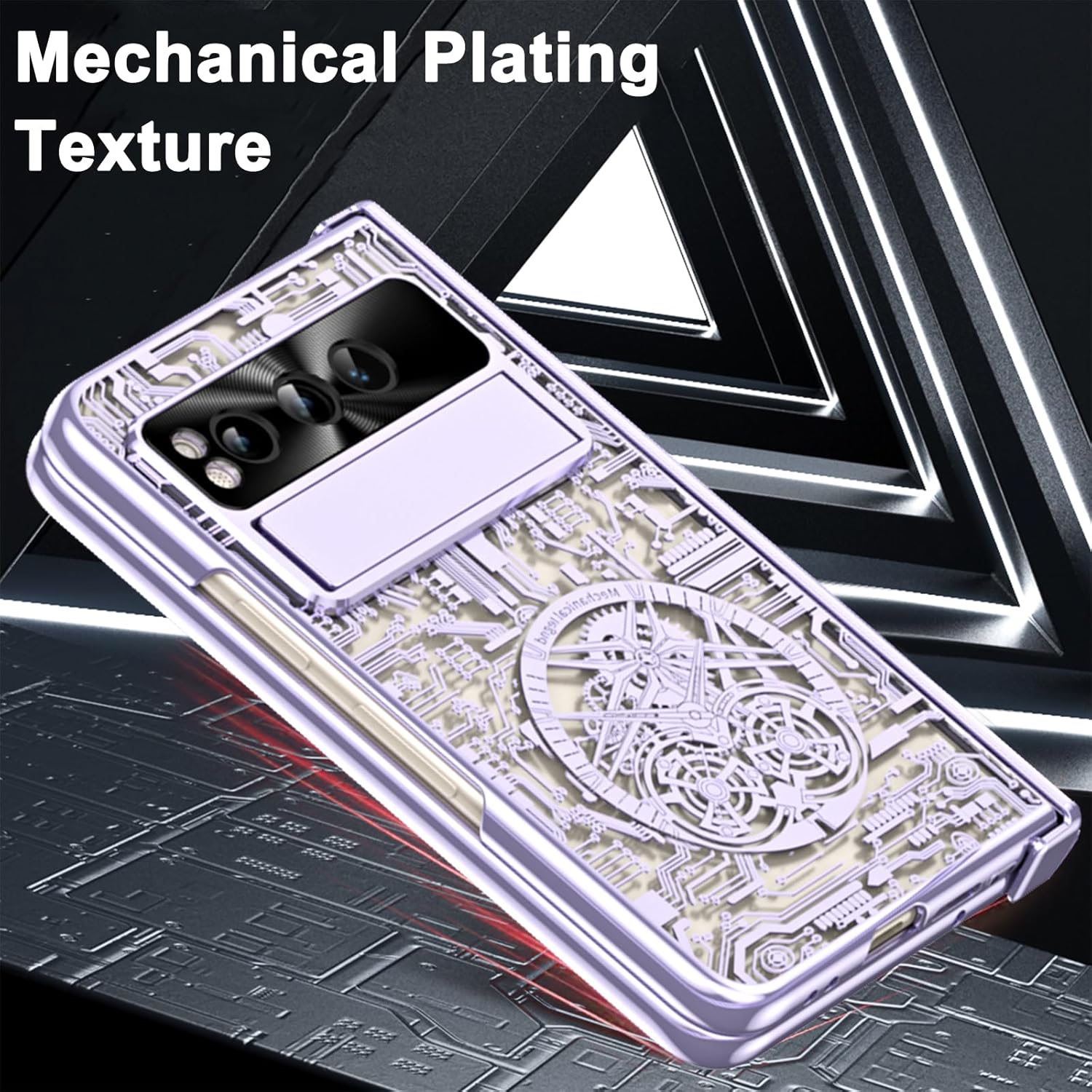 Miimall Funda compatible con Google Pixel Fold con protector de pantalla, Pixel Fold con protección de bisagra + funda transparente con textura