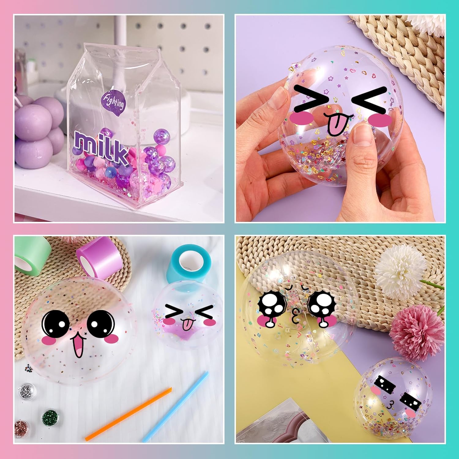 Kit de 5 unidades de nano cinta de burbujas para niños, 9.8 ft9.84 pies cada rollo de nano cinta de burbujas nano cinta nano cinta de doble cara con