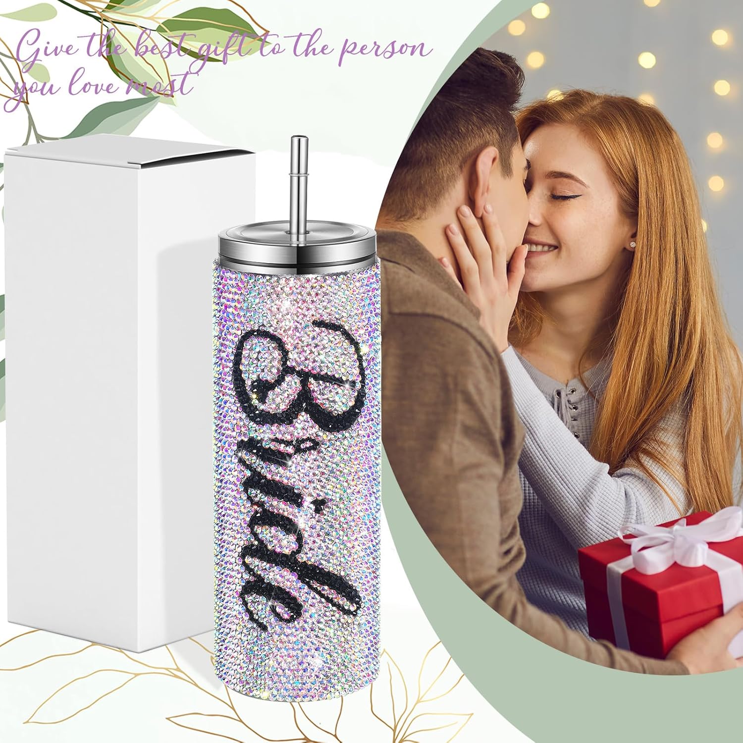 Vaso aislado con diamantes brillantes para novia, de 20 onzas, con popote y tapa, regalos de despedida de soltera, regalos de boda para novia,