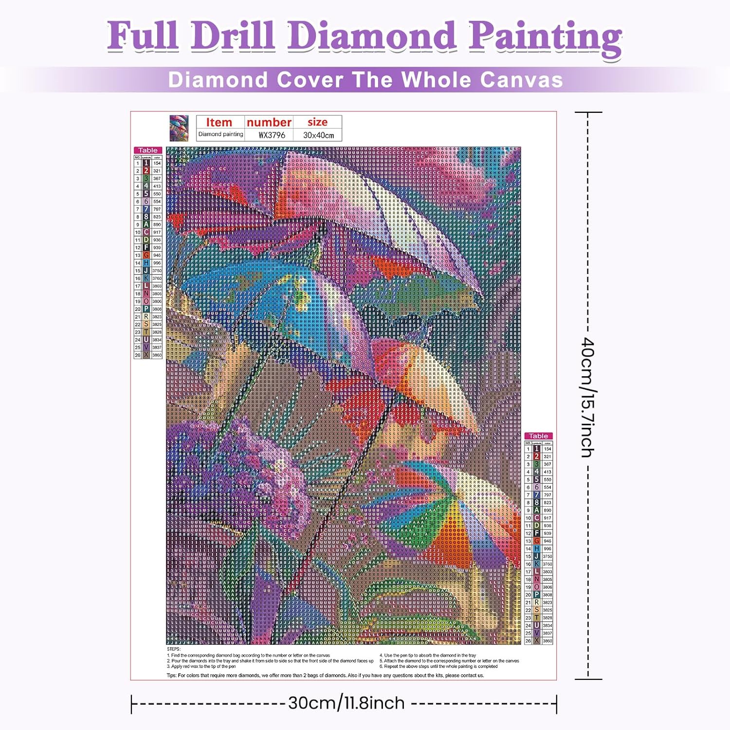 RICUVED Arte de diamantes de paisaje, kits de arte de diamantes de flores para adultos, hermosos diamantes de gema 5D, taladro redondo completo,