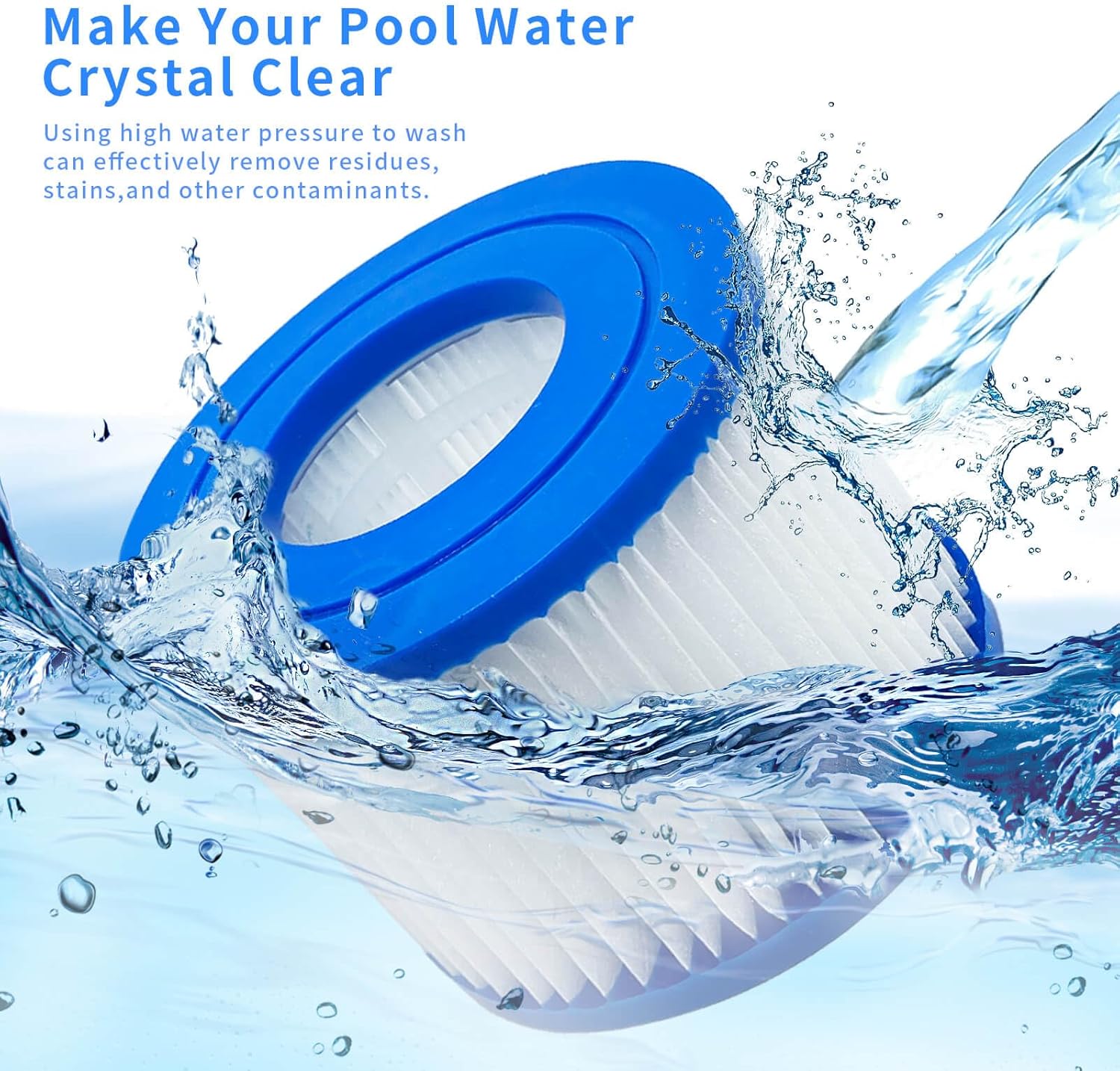 Cartucho de filtro de piscina tipo VI paquete de 4 filtros de repuesto inflables para bañera de hidromasaje y spa compatibles con bomba de filtro de