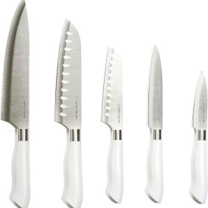 DURA LIVING EcoCut – Juego de cuchillos de cocina de 5 piezas, cuchillas de acero inoxidable de alto carbono, asas ergonómicas sostenibles, DURA LIVING EcoCut – Juego de cuchillos de cocina de 5 piezas, cuchillas de acero inoxidable de alto carbono, asas ergonómicas sostenibles,