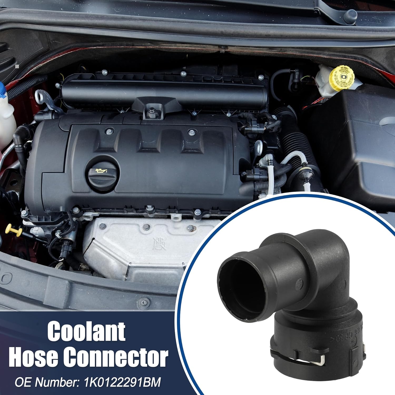 ACROPIX Conector de manguera de refrigerante para Audi A3 2.0L AT Quattro Base Hatchback – Paquete de 2 negro