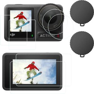 PCTC Protector de pantalla para cámara DJI OSMO Action 4, protector de lente Osmo Action 4 + película de pantalla LCD de vidrio templado + cubierta PCTC Protector de pantalla para cámara DJI OSMO Action 4, protector de lente Osmo Action 4 + película de pantalla LCD de vidrio templado + cubierta