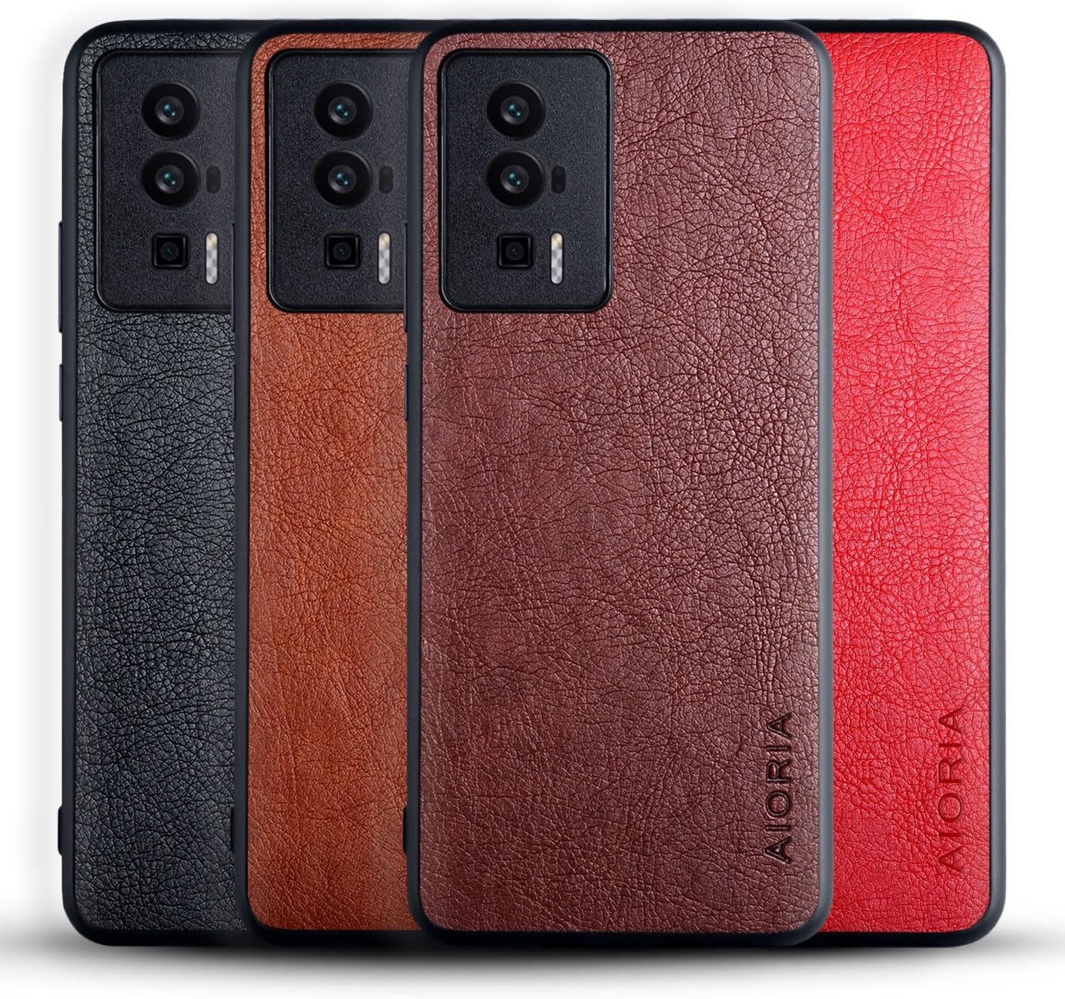 AIORIA Funda para Xiaomi Poco F5 Pro, 6.67 “Pantalla Premium PU Cuero Teléfono Cubierta Retro Business Design Funda protectora completa para Xiaomi