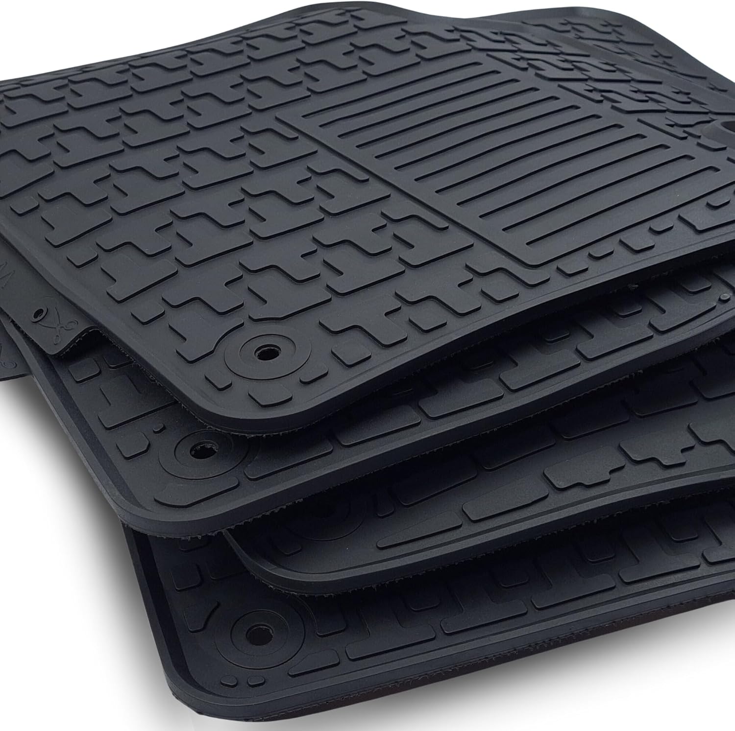 Alfombrillas para Volvo XC90 2016-2024 3Row All Weather 5items Rubber Set Negro Antideslizante